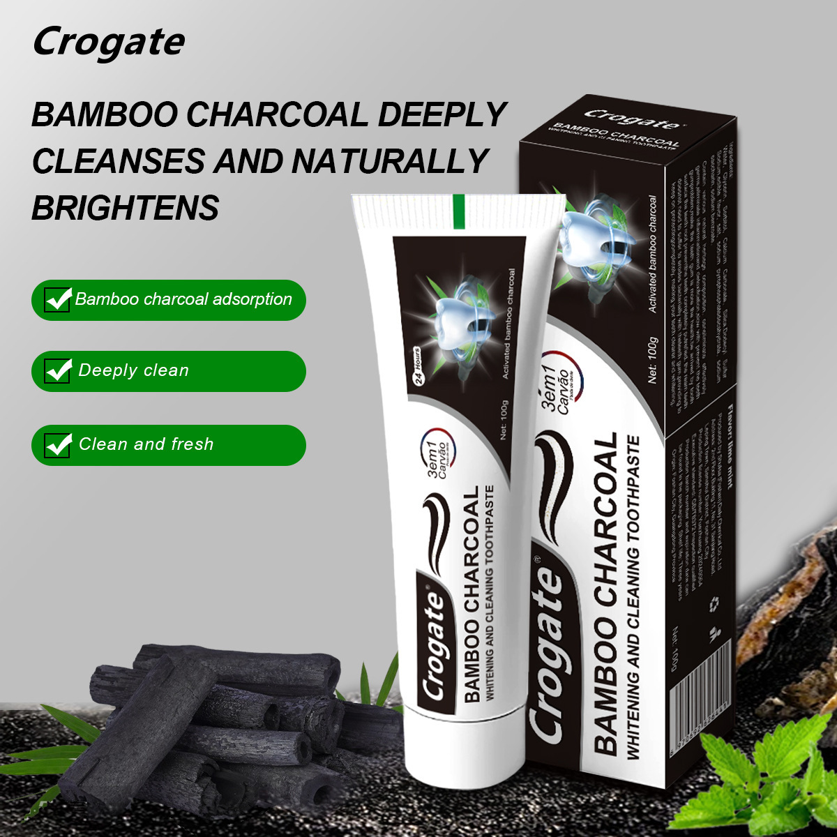 Teeth Whitening Co - @@Whitening Toothpaste Bamboo Charcoal Toothpaste Adsorbs
