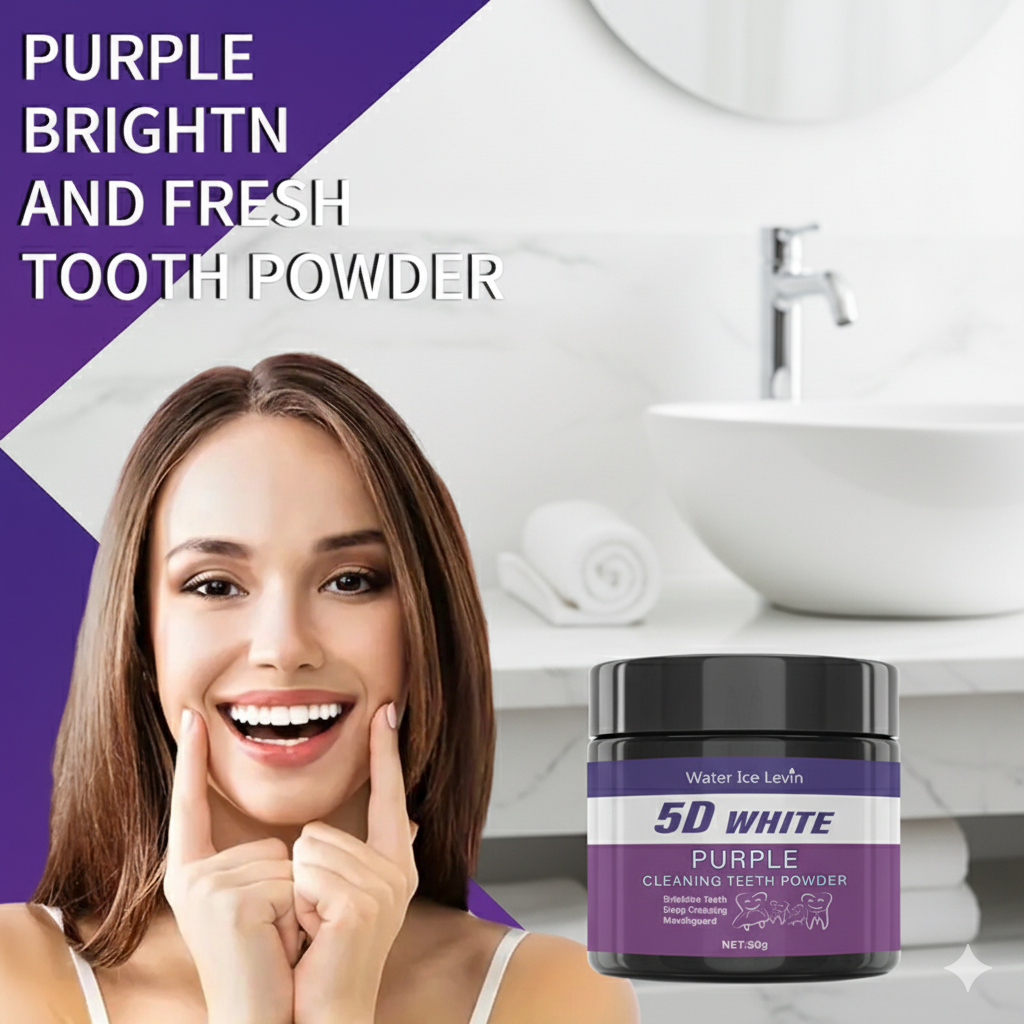 5D White Teeth Powder. Purple  - Teeth Whitening With Baking Soda 评论和价格