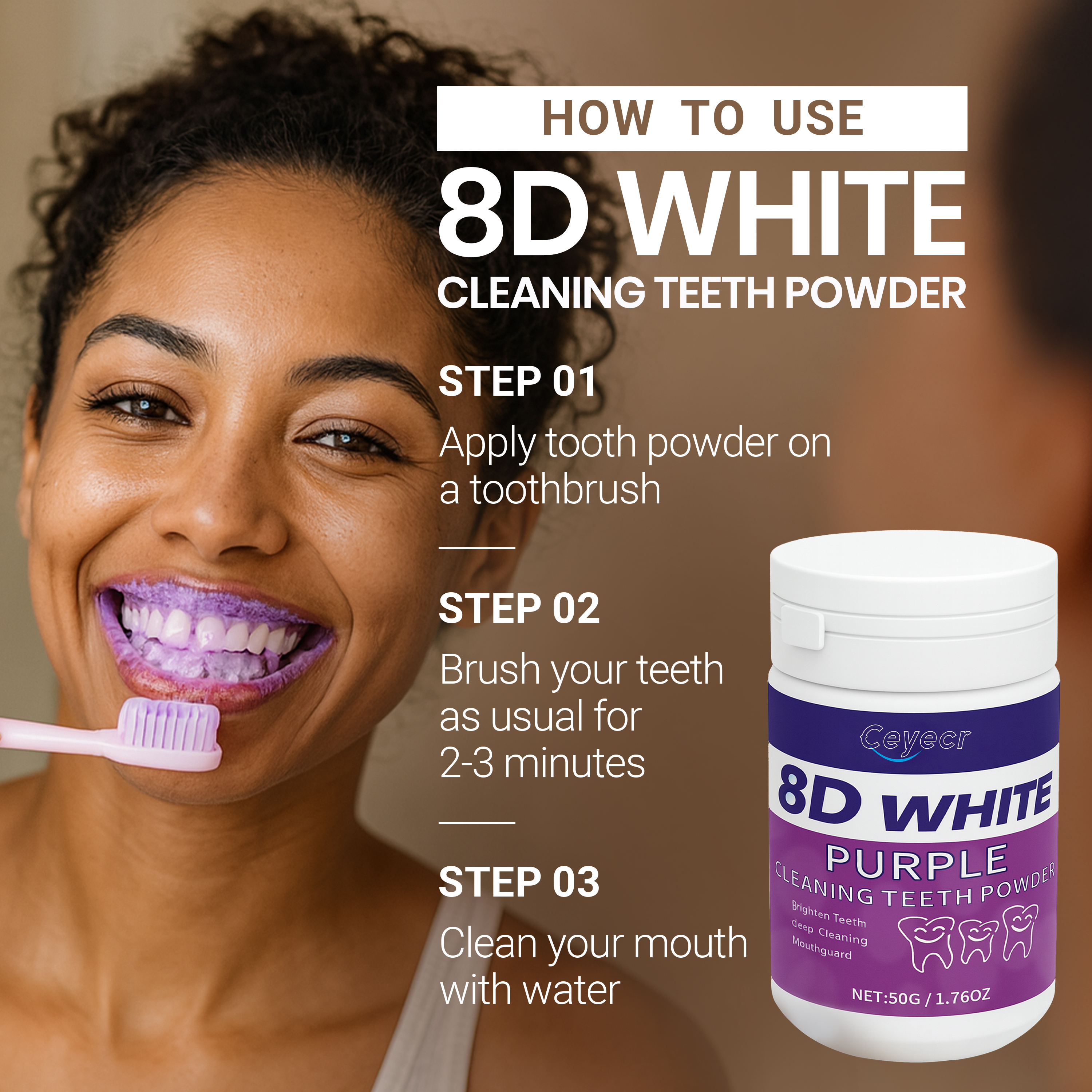8D white Teeth Whitening Powde - Teeth Whitening Quotes 评论和价格