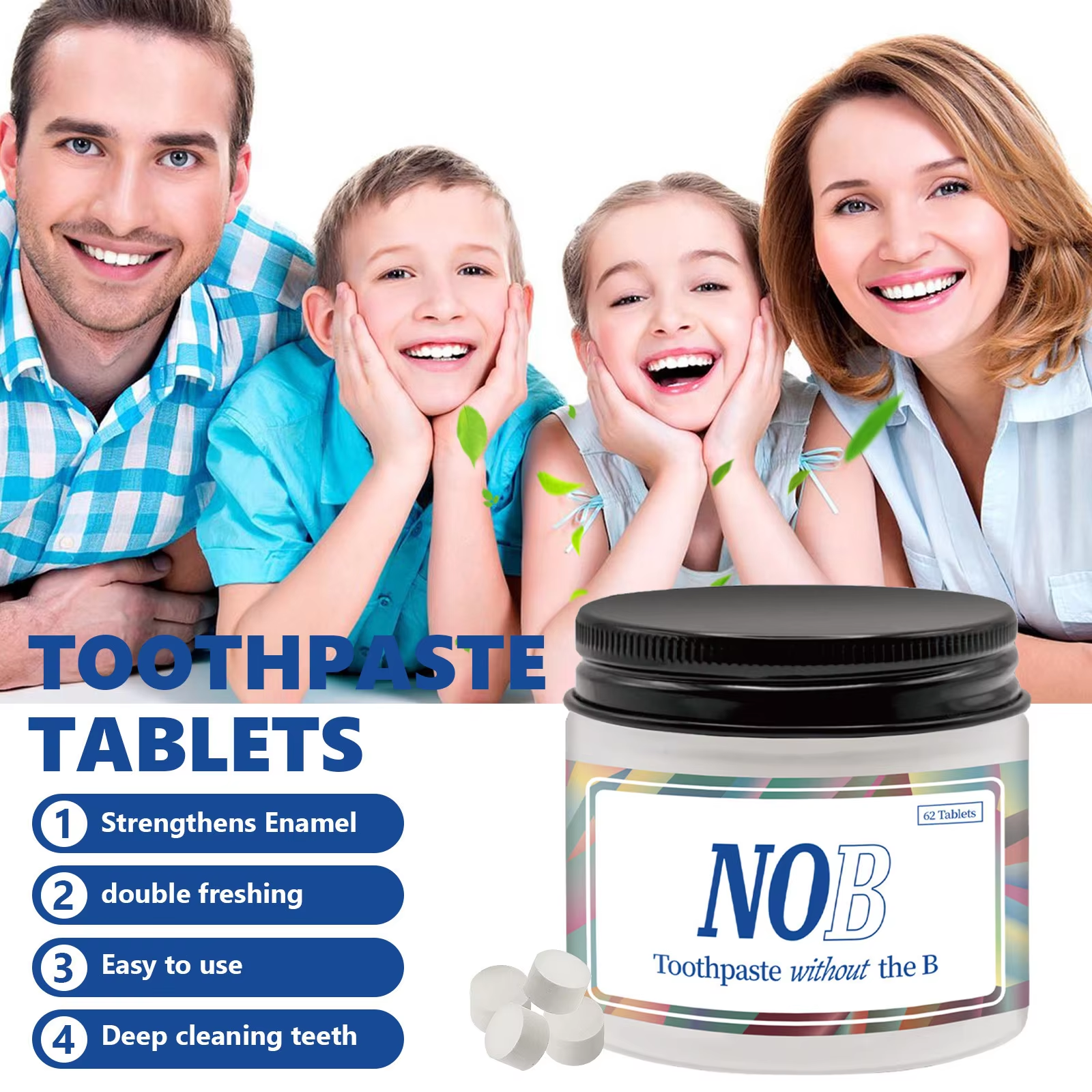NOBS Toothpaste Tablets - Nano - Teeth Whitening With Baking Soda 评论和价格